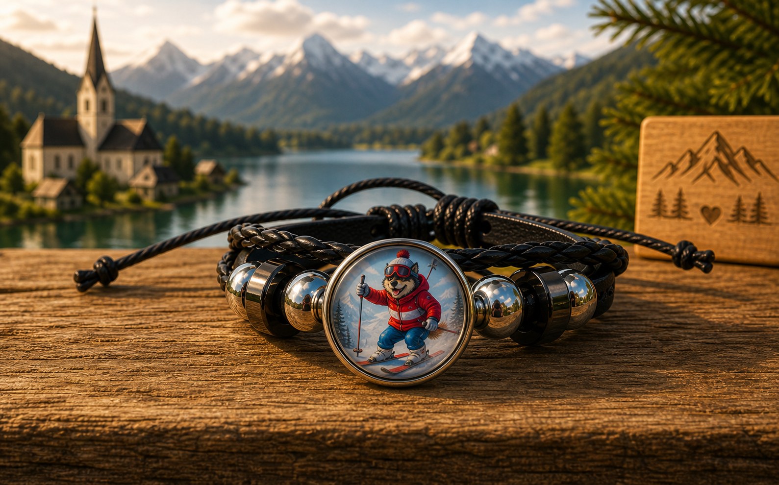 AGGI Armband Motiv Skifahrer